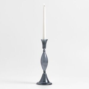 New! 🇮🇹✨🕯️ Milano Blue Glass Taper Candle Holder 12.5”